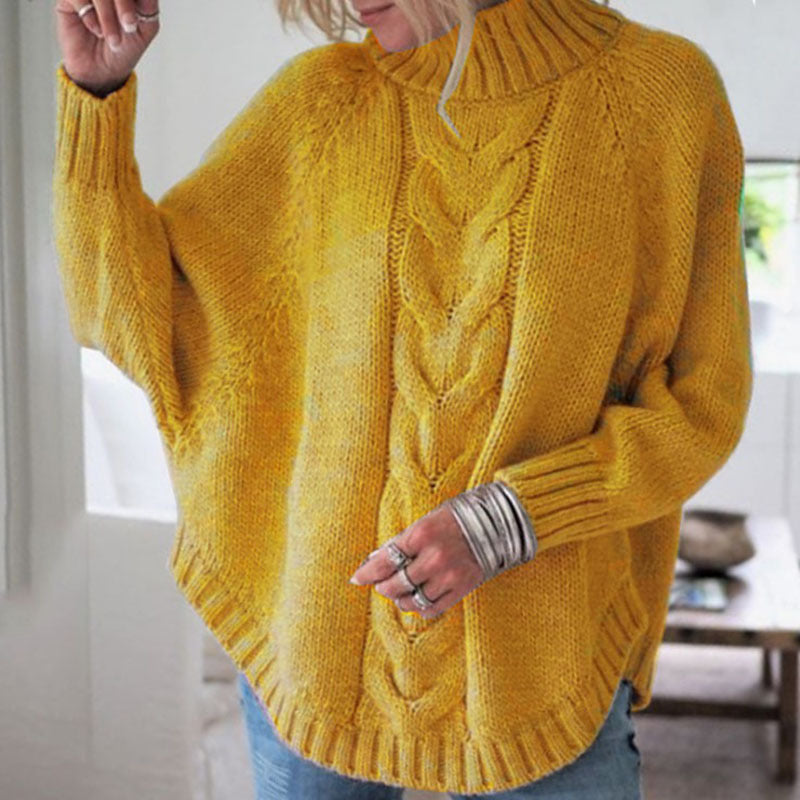 Loose Bat Sleeve Knitted Women's Sweater