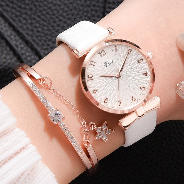 Luxury Magnetic  or Leather Watch And Bracelet Set