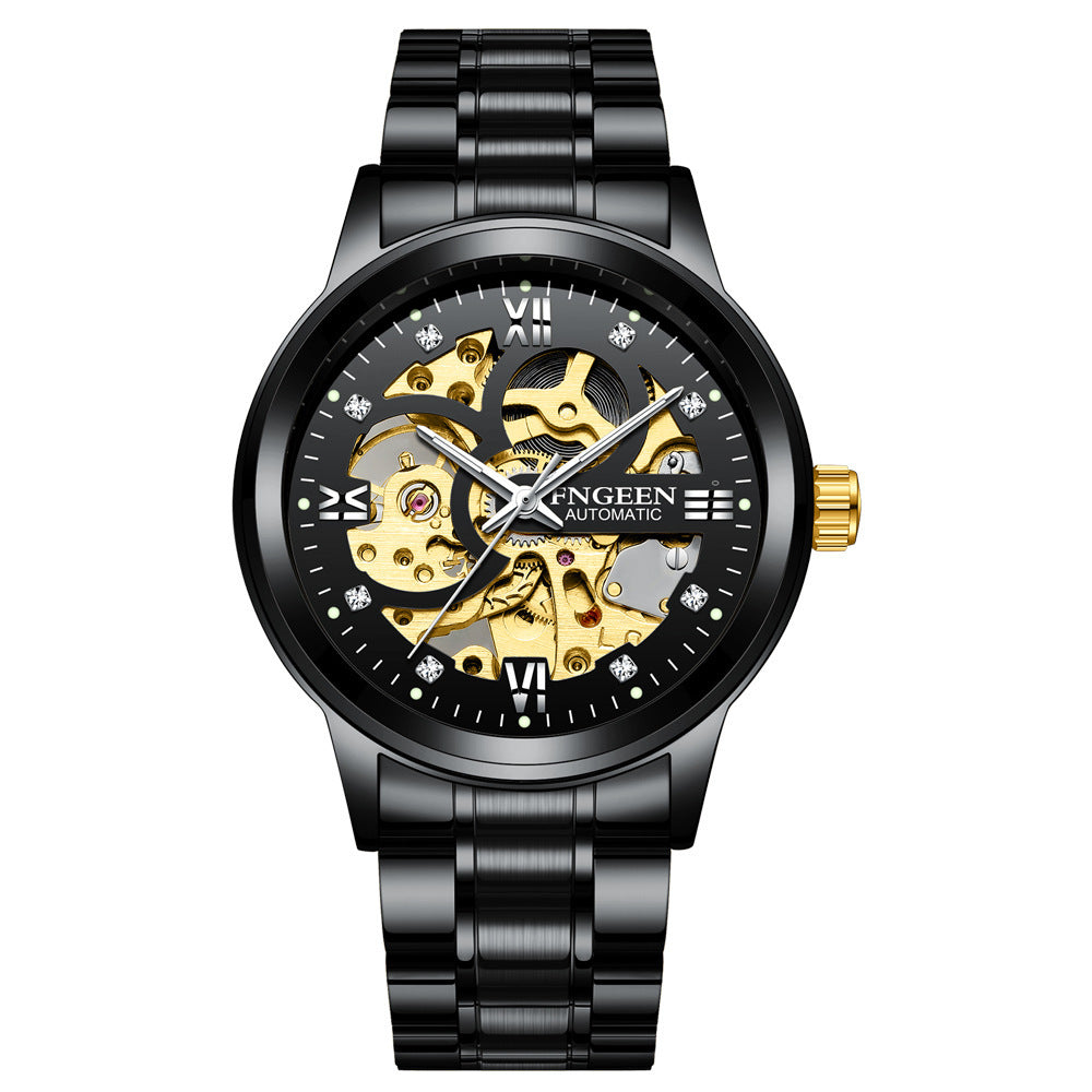 Men's waterproof mechanical watch