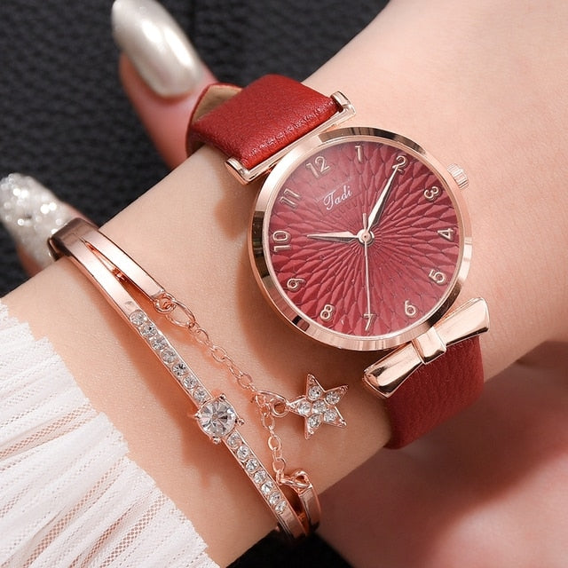 Luxury Magnetic  or Leather Watch And Bracelet Set