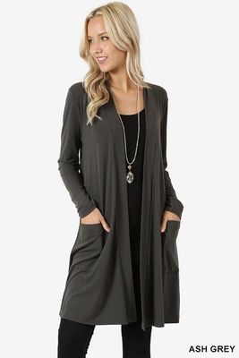 Simple Coat Long Sleeve Mid-length Cardigan