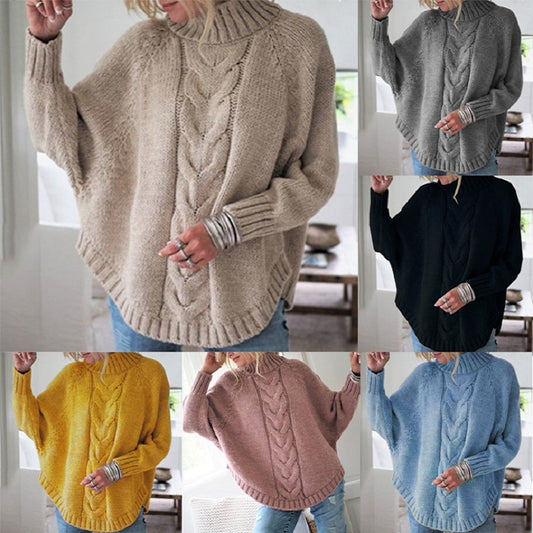 Loose Bat Sleeve Knitted Women's Sweater