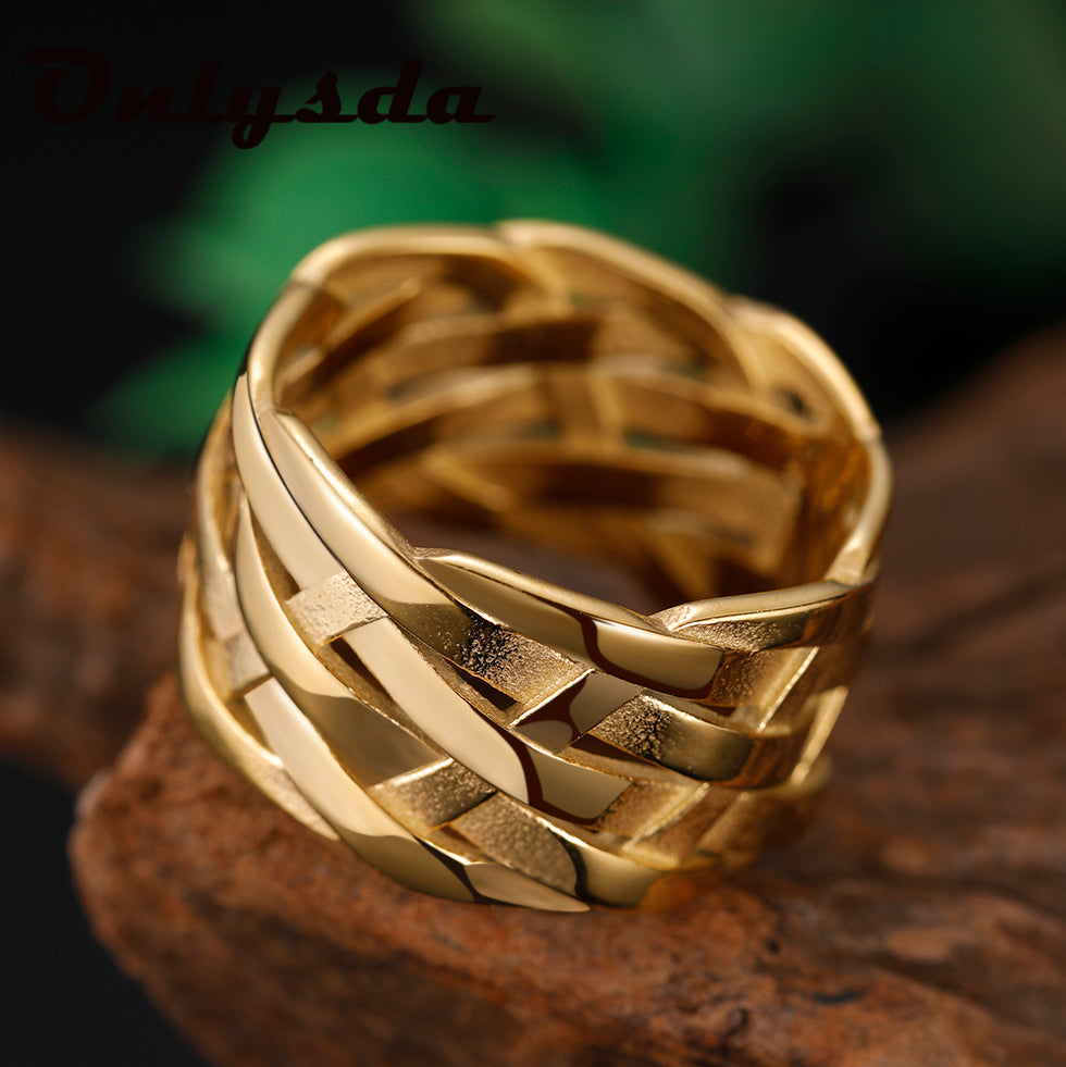 Vintage Weave Stainless Steel Rings | Slick Ring