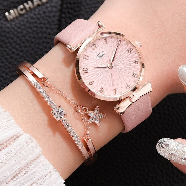 Luxury Magnetic  or Leather Watch And Bracelet Set