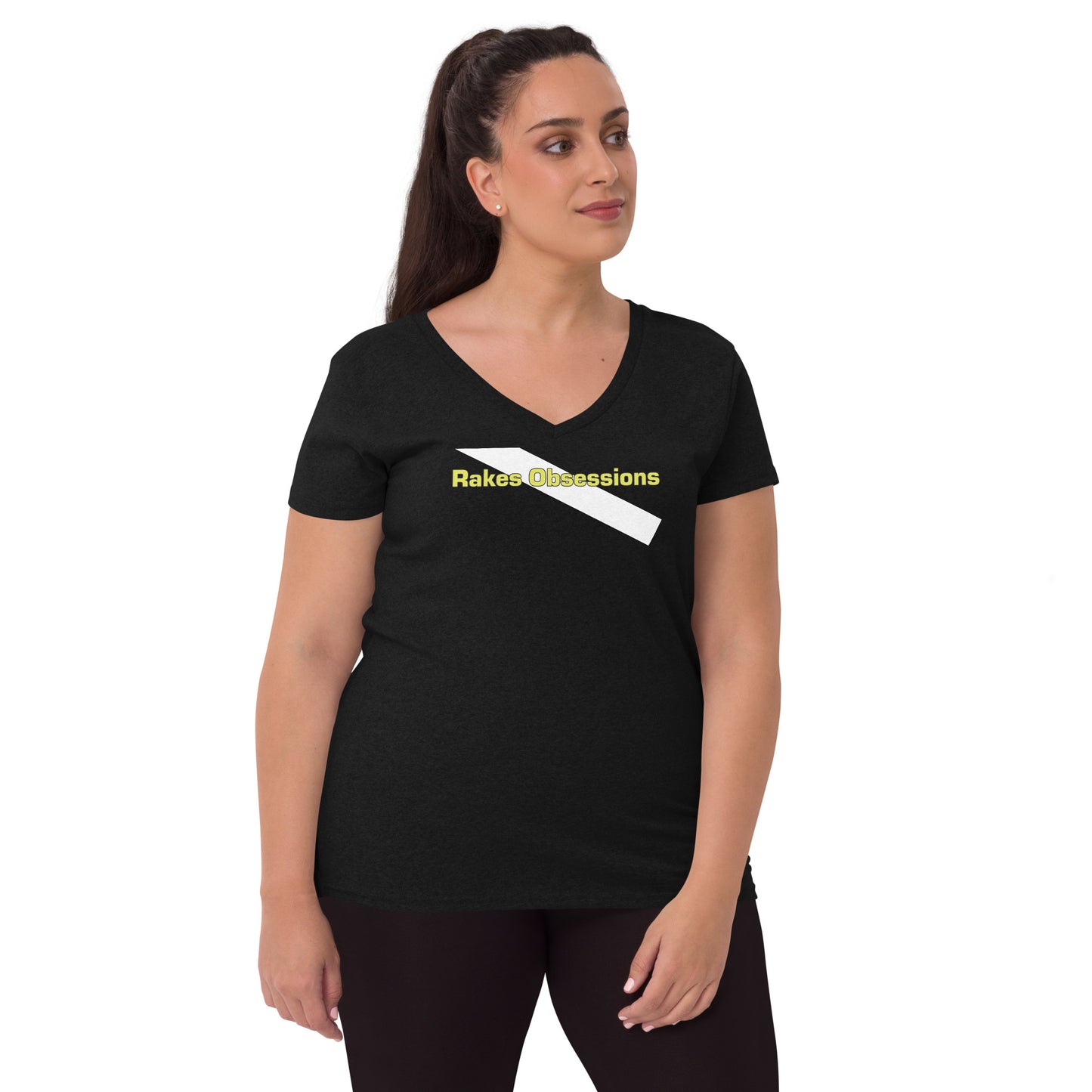 Rake's Obsessions Women's recycled v-neck t-shirt