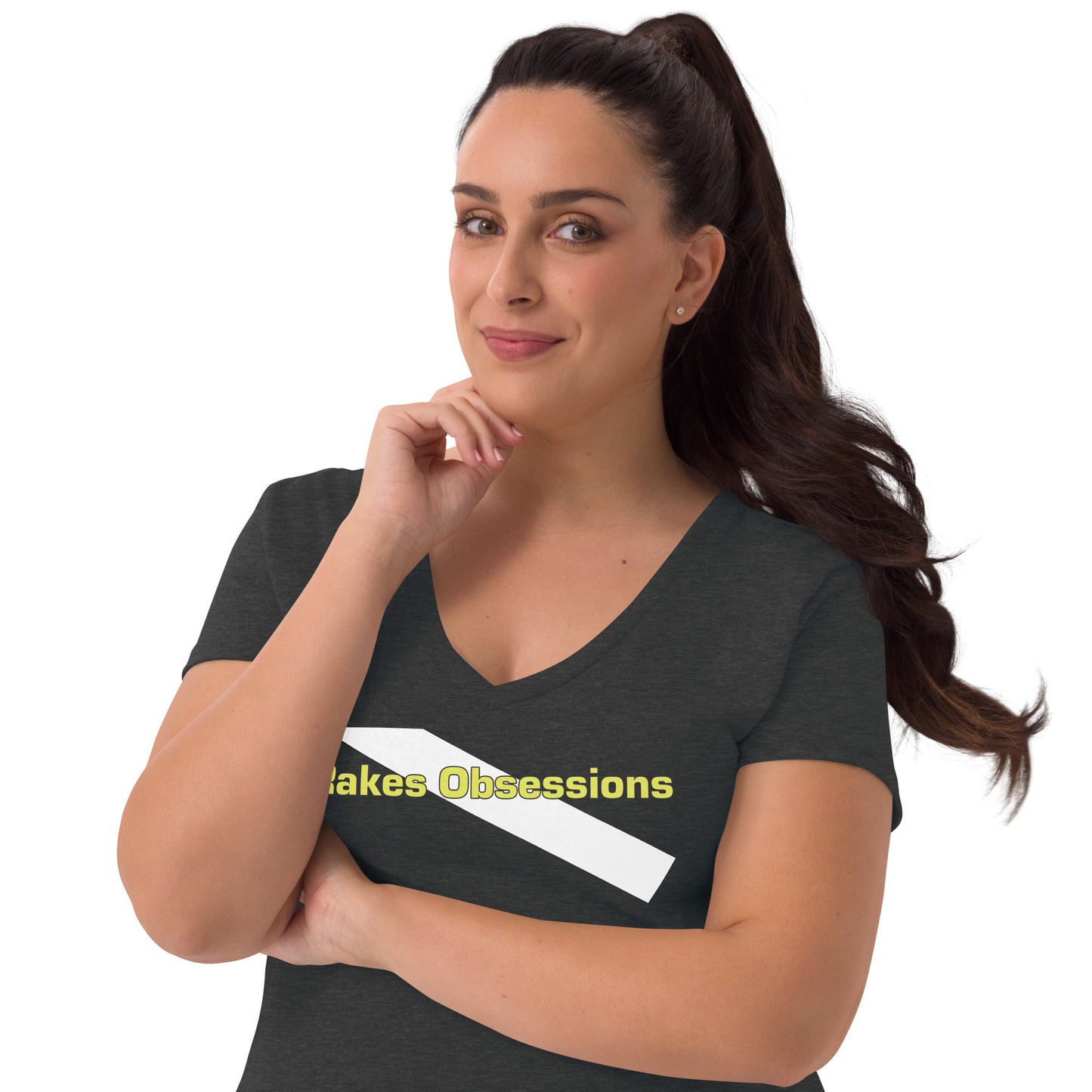 Rake's Obsessions Women's recycled v-neck t-shirt