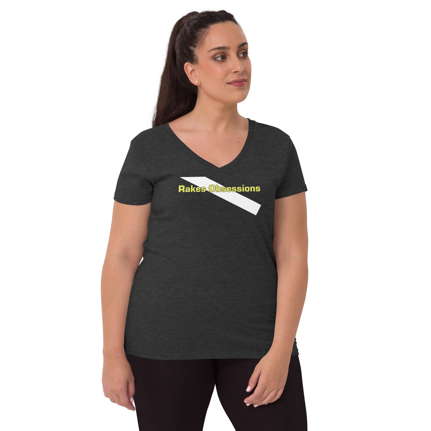 Rake's Obsessions Women's recycled v-neck t-shirt