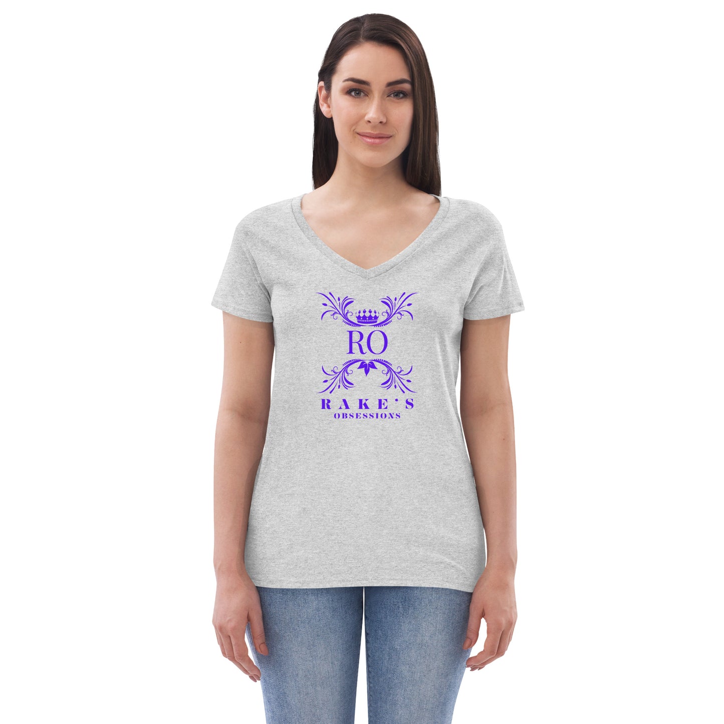 Rake's Obsessions Women’s double sided recycled v-neck t-shirt