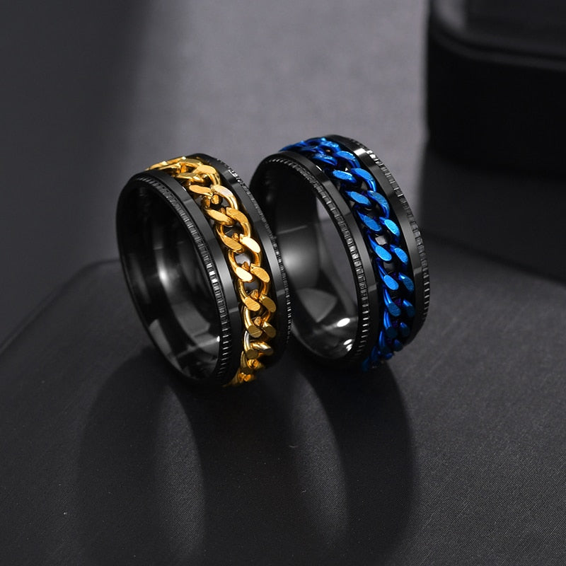 Rotating Fidget Rings | STEEL Stainless Steel | Spinner Ring | Rotating Ring