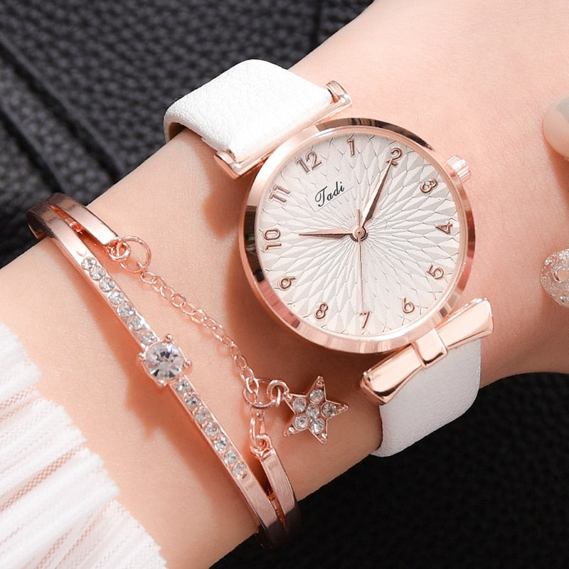 Luxury Magnetic  or Leather Watch And Bracelet Set