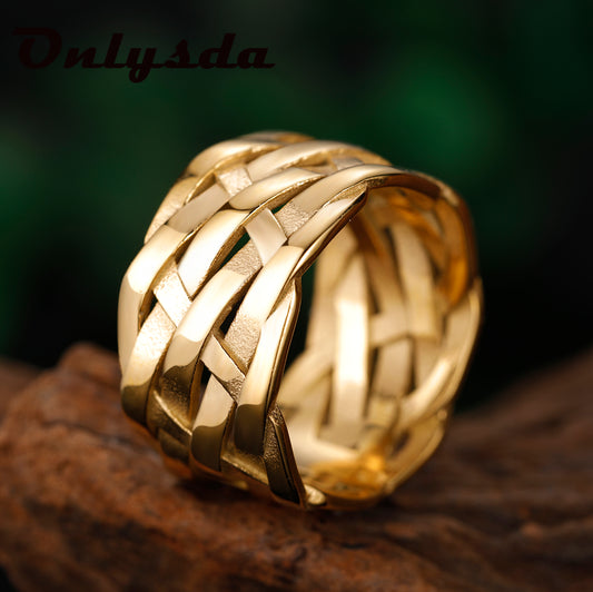 Vintage Weave Stainless Steel Rings | Slick Ring