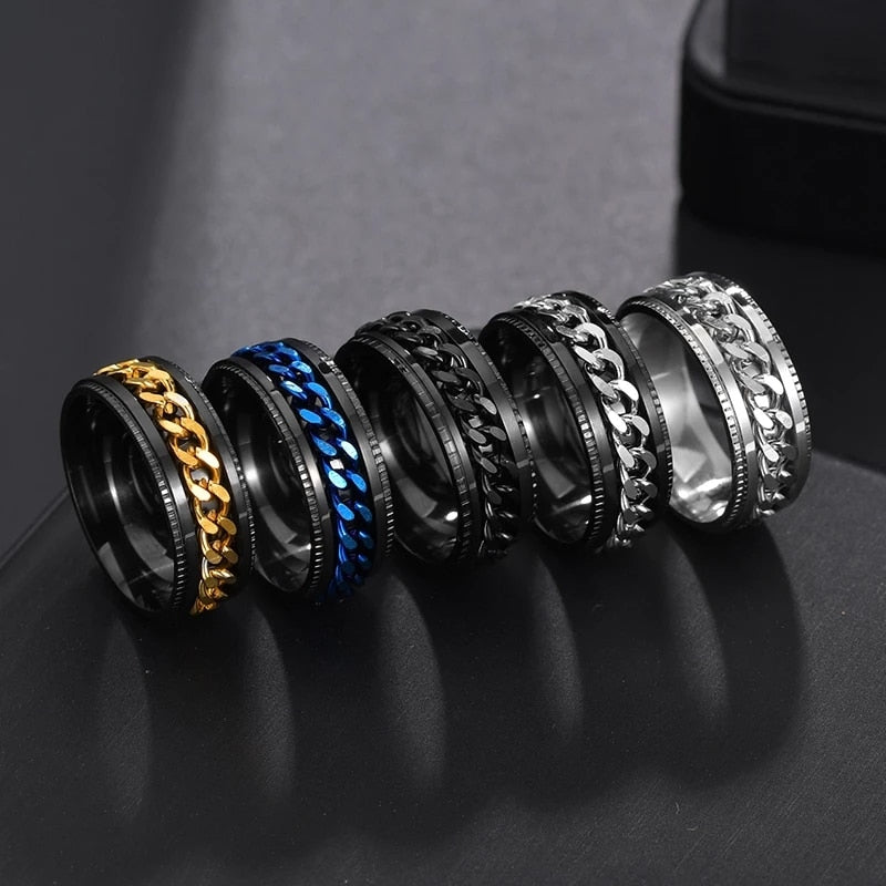 Rotating Fidget Rings | STEEL Stainless Steel | Spinner Ring | Rotating Ring